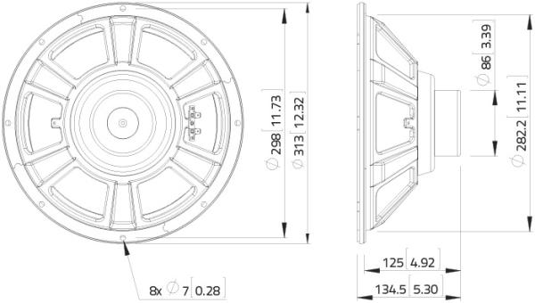 Lavoce WSN122.50 - 12" Neodym Woofer, 8 ohm