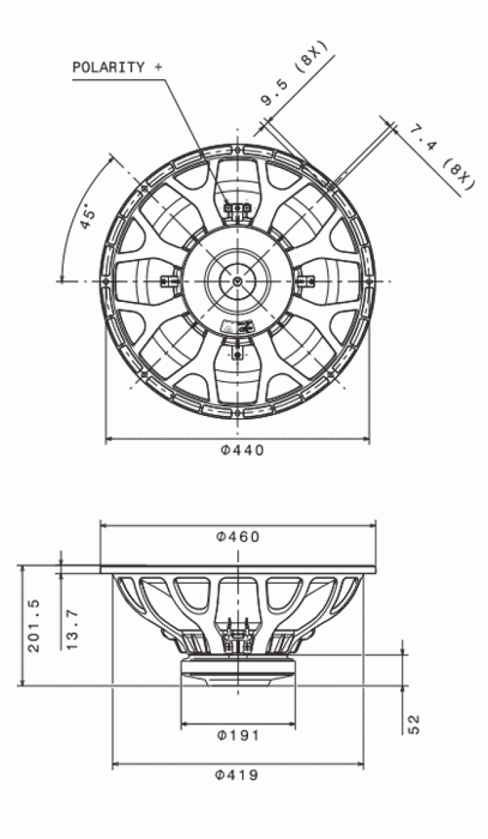 Faital Pro 18FH510 - 18" Subwoofer, 8 Ohm