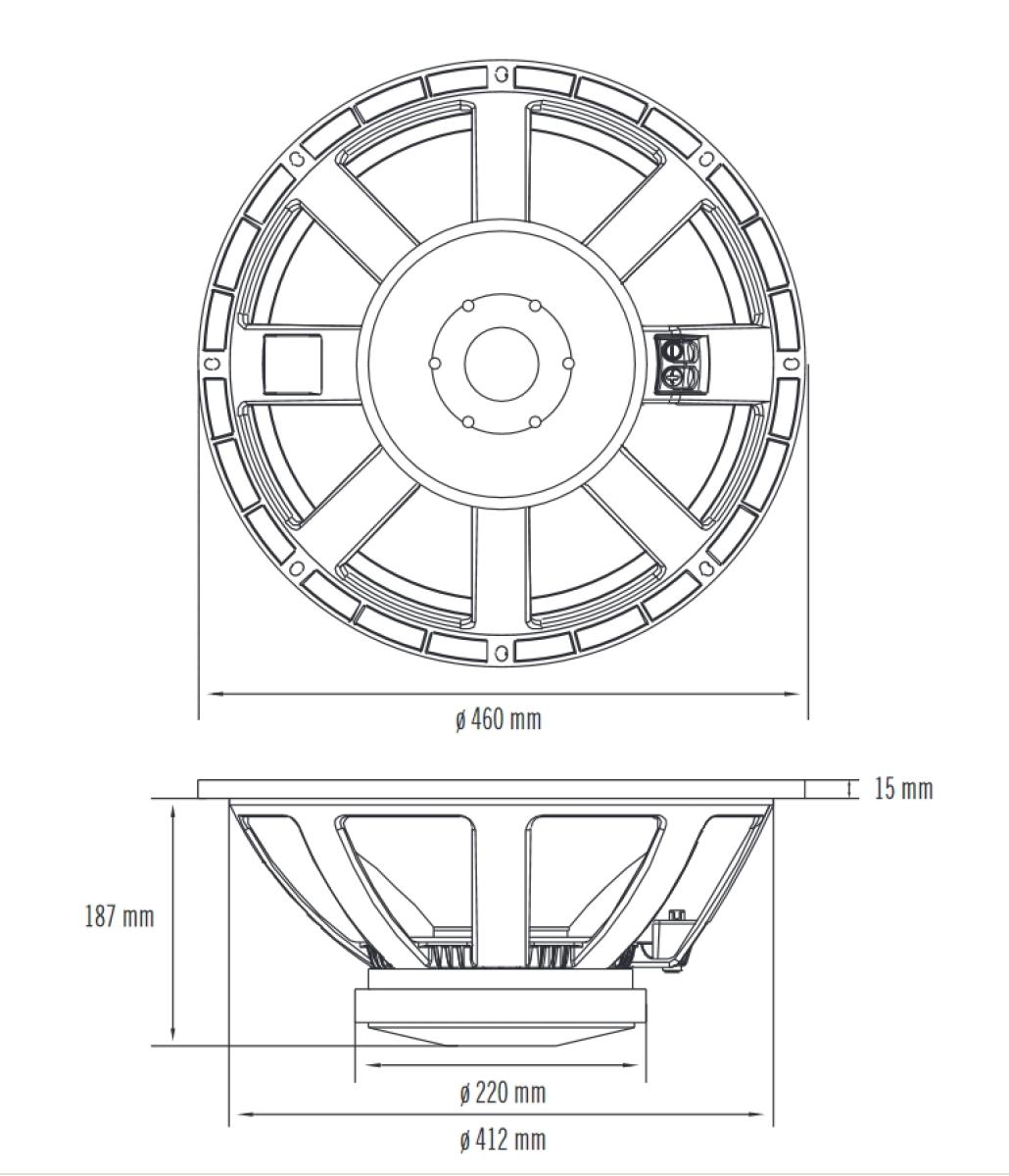 RCF L18P300 - 18 Zoll Subwoofer, 8 Ohm