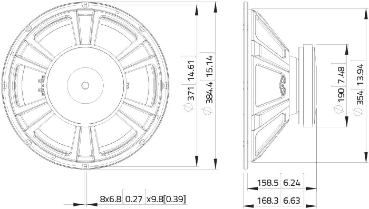 Lavoce SSF153.00 - 15" Subwoofer, 8 Ohm